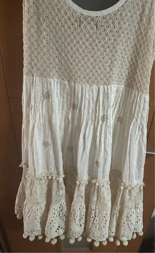 Vestido Antica Sartoria Beige/Blanco Talla Única
