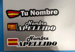 Pegatina Personalizada Nombre + Bandera España