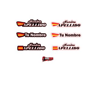 Pegatina Personalizada Nombre + Bandera España