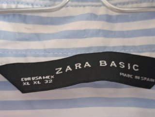 Camisa Zara Rayas Azul Talla XL
