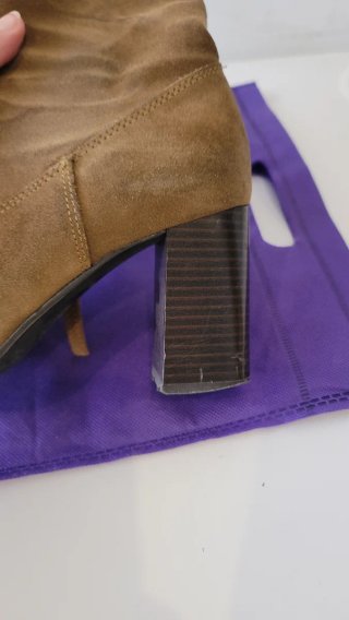 Botines Zara ante tacón marrón