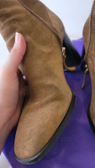 Botines Zara ante tacón marrón