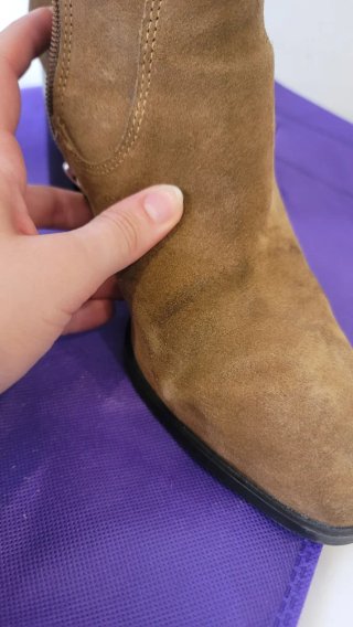 Botines Zara ante tacón marrón
