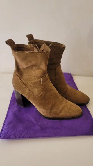 Botines Zara ante tacón marrón