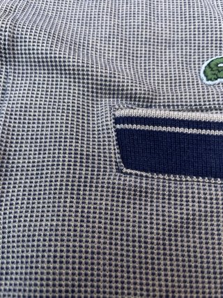 Camiseta Polo Manga Larga Lacoste Gris y azul mari