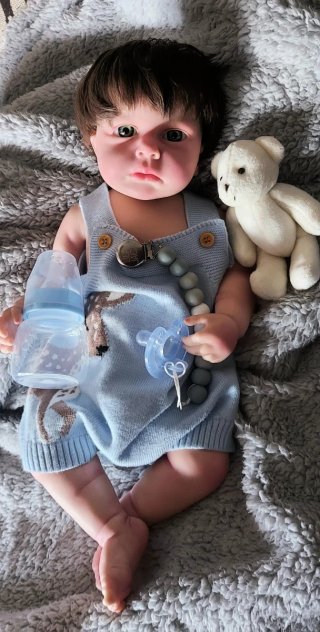 Rebor silicona pelo injertado moreno NIÑO