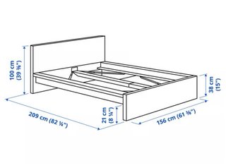 Cama Doble Ikea MALM 140cm Blanca