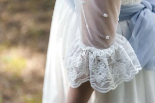 Vestido de Comunión Blanco y Azul (9 - 10 años)