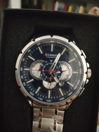 Reloj Curren Cronógrafo Azul y Plateado