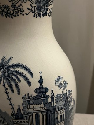 Jarrón La Cartuja de Sevilla Azul y Blanco
