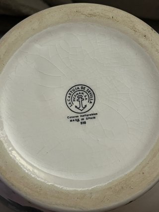 Jarrón La Cartuja de Sevilla Azul y Blanco