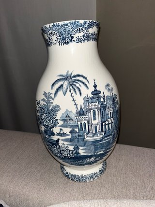 Jarrón La Cartuja de Sevilla Azul y Blanco