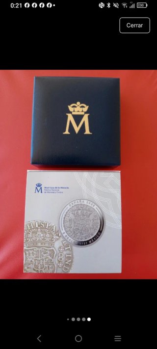 Moneda Plata 10€ Museo Casa de la Moneda 1737