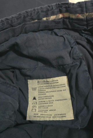 Pantaloni Burberry Uomo Slim Fit Blu Tg 54