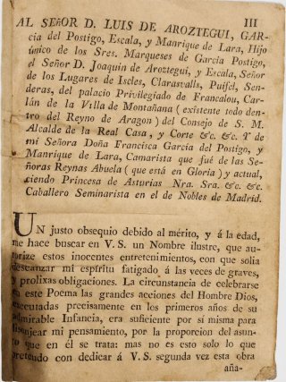 Raro. La infancia de Jesu-Christo. 1791.