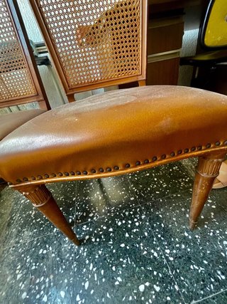 Pareja Sillas Madera con Asiento Piel