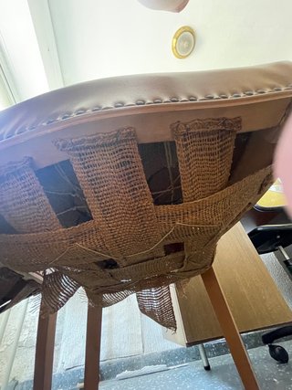 Pareja Sillas Madera con Asiento Piel