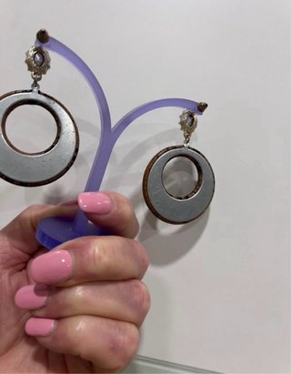 Pendientes piel sintética y cristal