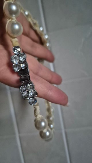 Collana perle e strass