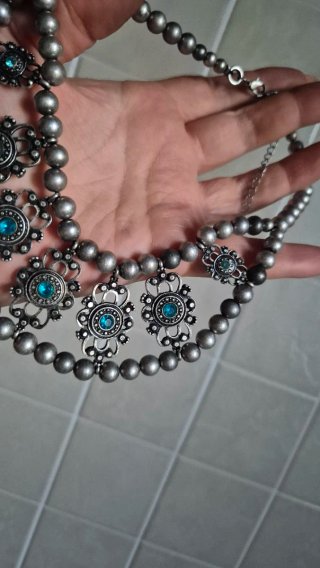 Collana argento e turchese