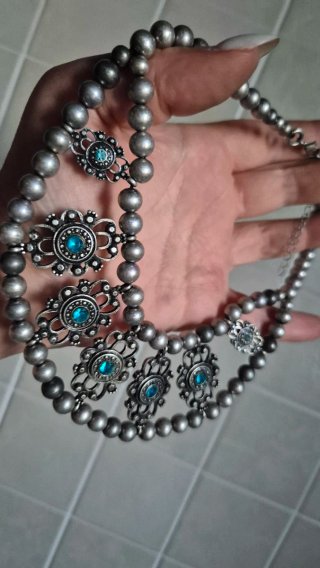 Collana argento e turchese