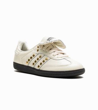 Adidas Samba Blanco Crema Cuero con Tachuelas Dora