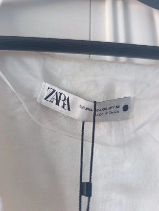 Vestido Zara bordado blanco talla XXL