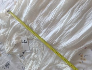 Vestido Zara bordado blanco talla XXL