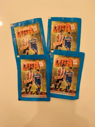 Lote 4 sobres cromos La Liga 08-09