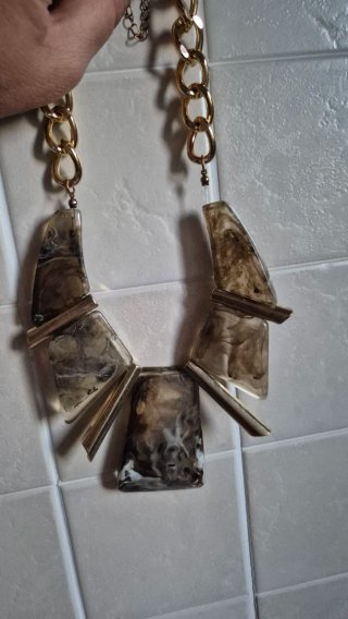 Collana donna color oro e marrone