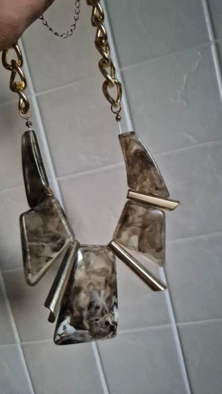 Collana donna color oro e marrone