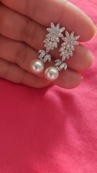 Pendientes fiesta perlas plata