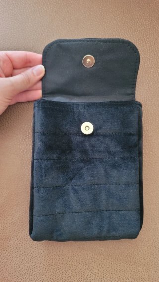 Bolso mini terciopelo Dessange Paris negro