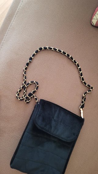 Bolso mini terciopelo Dessange Paris negro