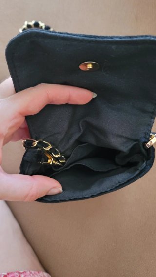 Bolso mini terciopelo Dessange Paris negro