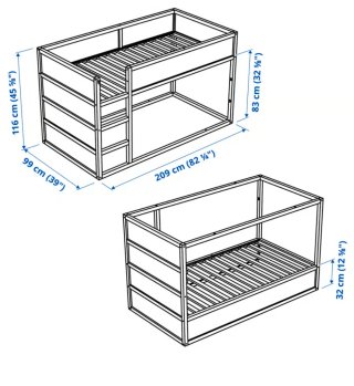Cama Kura Ikea con dosel marino