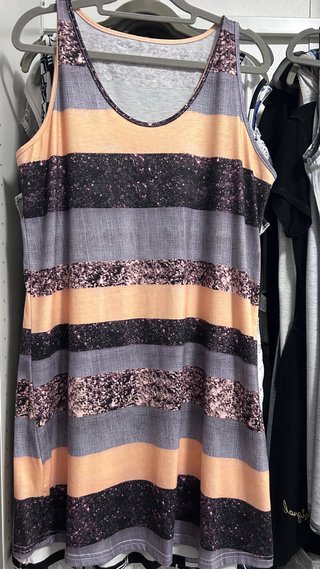 Vestidos mujer tirantas rayas XL.