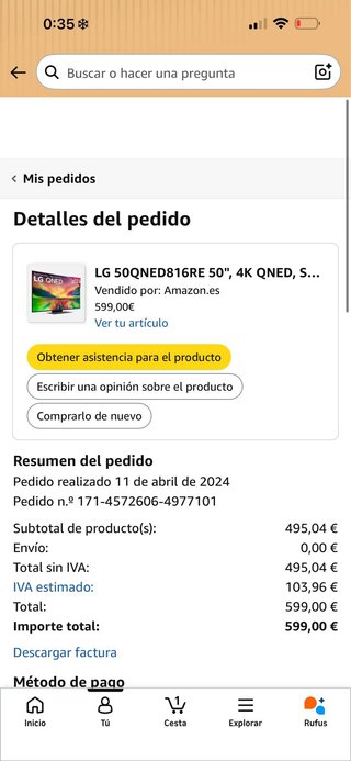 TV LG 50” QNED 4K Smart TV | Como nueva | webOS23