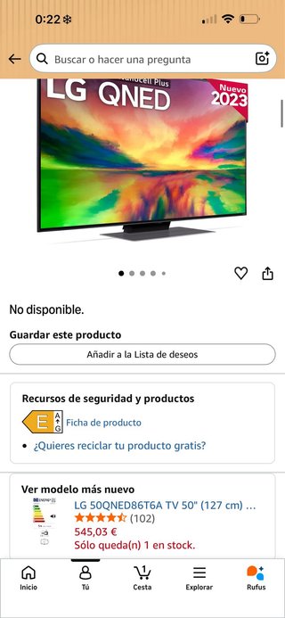 TV LG 50” QNED 4K Smart TV | Como nueva | webOS23