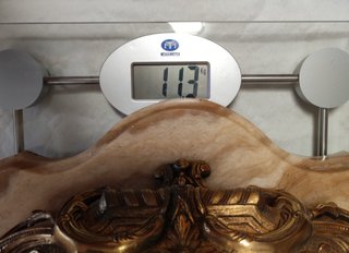 Reloj de bronce antiguo base de mármol