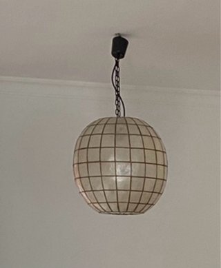 Lámpara colgante globo cristal y plástico