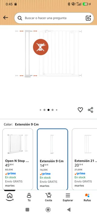 Barrera Seguridad niños Hauck con extensiones