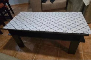 Mesita de salón madera y cristal