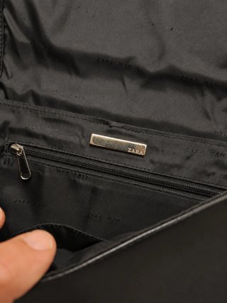 Bolso bandolera piel auténtica negro