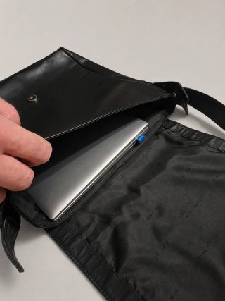 Bolso bandolera piel auténtica negro