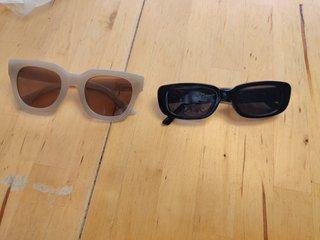 2 Gafas de Sol Mujer Beige y Negra