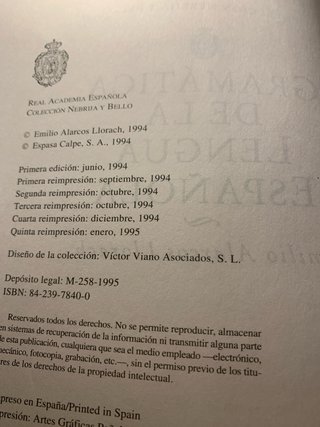 Gramatica de la lengua española