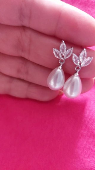 Pendientes Novia Perla y Circonita