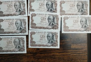 8 Billetes 100 Pesetas 1970 SC