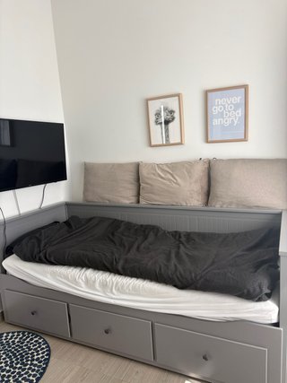IKEA HEMNES Cama Diván Gris 3 Cajones + 2 Colchone